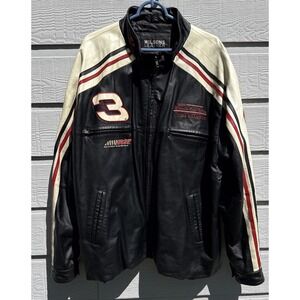 Vtg Dale Earnhardt #3 Leather Jacket XL NASCAR Goodwrench Wilsons Chase